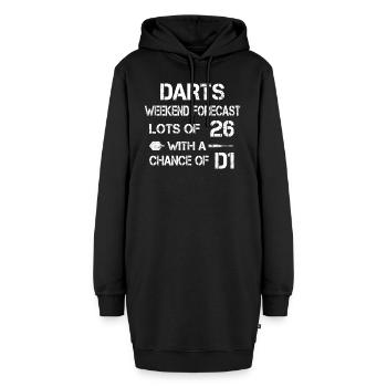 Darts joueur dard drôle disant - Sweat-shirt à capuche long Femme - noir - Devant