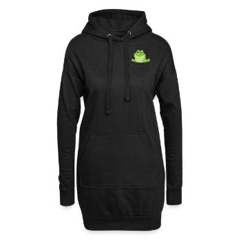 Grenouille dans la poche De l’amour grenouilles - Sweat-shirt à capuche long Femme - noir - Devant