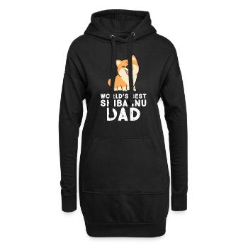 Bester Shiba Inu Papa - Hoodie-Kleid - Schwarz - Vorne