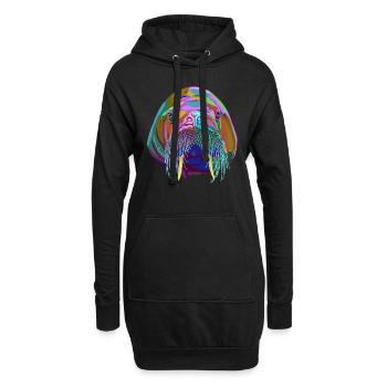 Walross - Hoodie-Kleid - Schwarz - Vorne