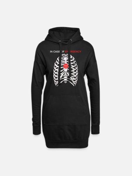Erste Hilfe - Hoodie-Kleid - Schwarz