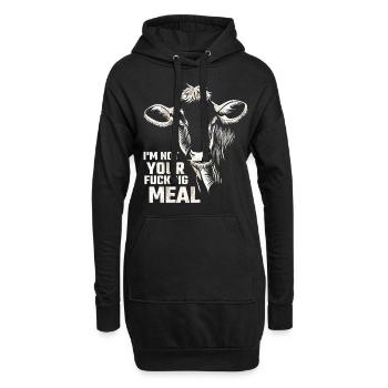 Je ne suis pas ton putain de repas - Sweat-shirt à capuche long Femme - noir - Devant