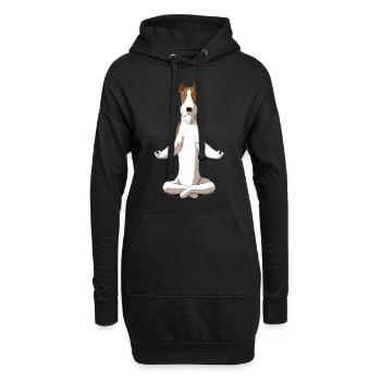 Cheveux méditants Foxterrier Chien - Sweat-shirt à capuche long Femme - noir - Devant