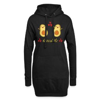 Idée Cadeau Légumes Vegan Avocat Avocuddle - Sweat-shirt à capuche long Femme - noir - Devant