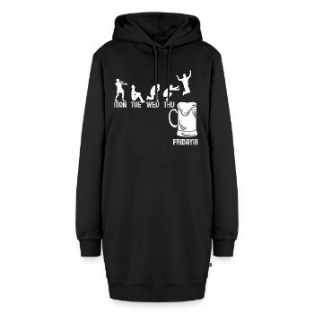 Bier Motiv mit Wochentage - Geschenk - Hoodie-Kleid - Schwarz - Vorne