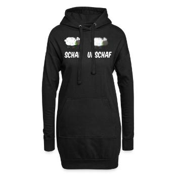 Schaf Unschaf Fotograf Wortwitz Geschenkidee - Hoodie-Kleid - Schwarz - Vorne