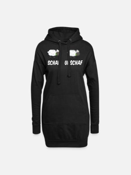 Schaf Unschaf Fotograf Wortwitz Geschenkidee - Hoodie-Kleid - Schwarz