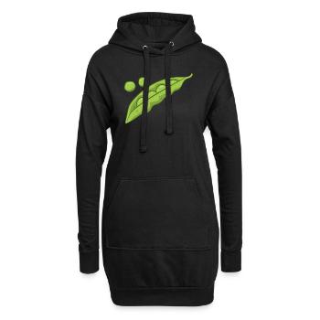 Erbsen Gemüse Geschenk Erbsen Kostüm - Hoodie-Kleid - Schwarz - Vorne