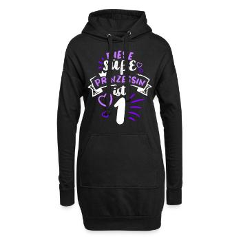 erster Geburtstag Prinzessin Geschenkidee - Hoodie-Kleid - Schwarz - Vorne
