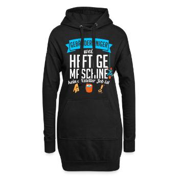 Geschenk für Gebäudereiniger - Hoodie-Kleid - Schwarz - Vorne