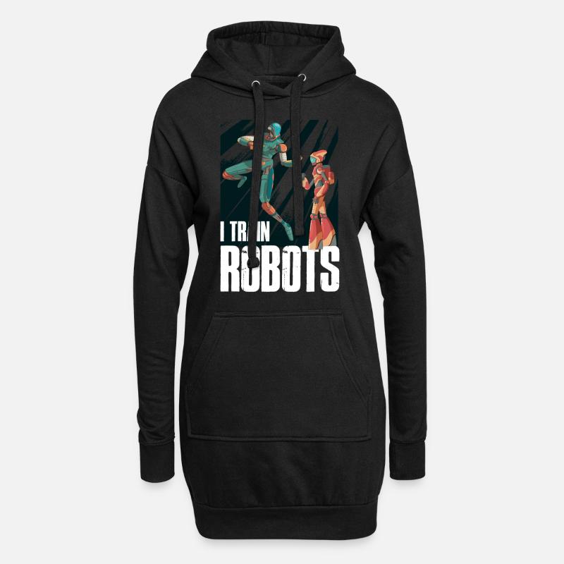 Robot Robot Robotics Robotics Gift - Hoodie Dress - black