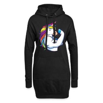 Unicorn Muscles - Funny Fitness Gym Rainbow Gift - Hoodie Dress - black - Front