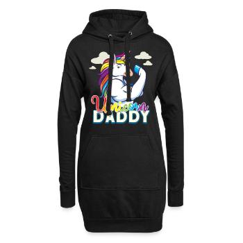 Unicorn Daddy - Lustiges Fitness-Fitnessstudio Rainbow Dad Geschenk - Hoodie-Kleid - Schwarz - Vorne