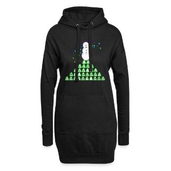 Frohe Weihnachten Frohe Weihnachten Frohe Weihnachten - Hoodie-Kleid - Schwarz - Vorne