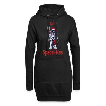 Cadeau d'univers garçon astronaute de Noël - Sweat-shirt à capuche long Femme - noir - Devant