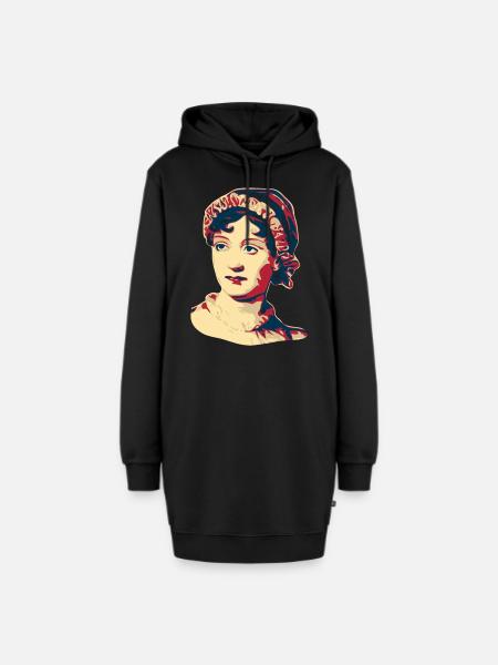 Jane Austen - Hoodie-Kleid - Schwarz