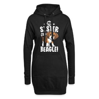 Ma soeur est une chemise Beagle Chemise Beagle pour enfants - Sweat-shirt à capuche long Femme - noir - Devant