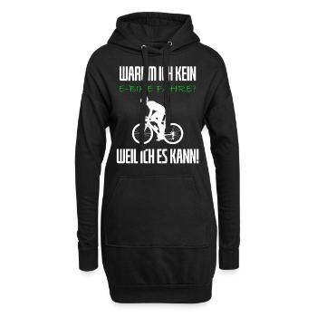 Warum ich kein E-Bike fahre - Rennradfahrer - Hoodie-Kleid - Schwarz - Vorne