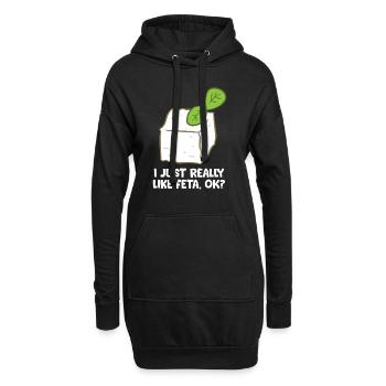 Feta Fromage Cadeau J’aime le fromage Feta - Sweat-shirt à capuche long Femme - noir - Devant