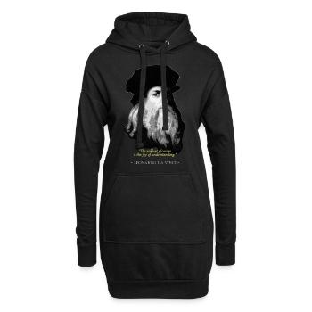 Leonardo Da Vinci Citation - Sweat-shirt à capuche long Femme - noir - Devant