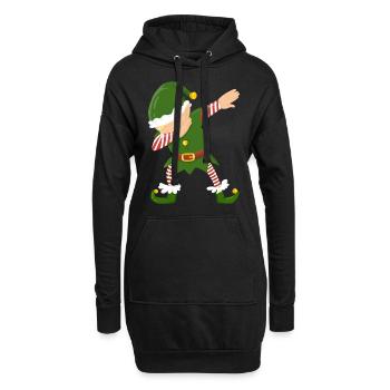 Elf dab tamponnant le cadeau tendance drôle de Noël - Sweat-shirt à capuche long Femme - noir - Devant