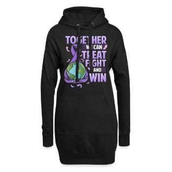Krebs Bewusstsein Krebsvorsorge Weltkrebstag - Hoodie-Kleid - Schwarz - Vorne