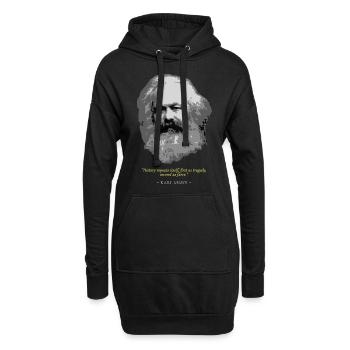 Karl Marx Citation - Sweat-shirt à capuche long Femme - noir - Devant