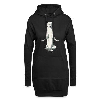 Meditierender Polski Owczarek Podhalanski Hund - Hoodie-Kleid - Schwarz - Vorne