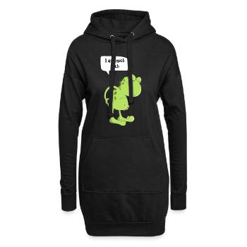 Lass mich doch Frosch Morgenmuffel Müde Kröte Frog - Hoodie-Kleid - Schwarz - Vorne