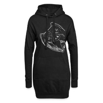 Chien curieux Dogo Canario - Sweat-shirt à capuche long Femme - noir - Devant