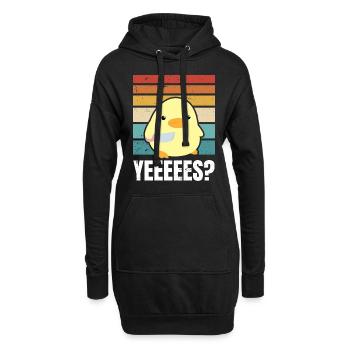 Yeeeeees Süße Ente mit Messer Meme Gans Geschenk - Hoodie-Kleid - Schwarz - Vorne