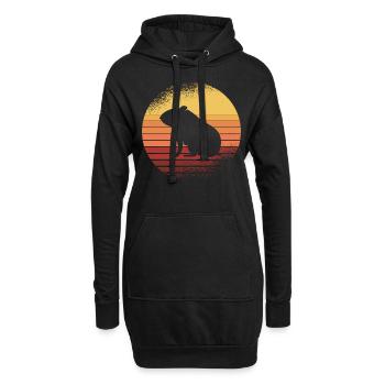 Hamster Retro Vintage Goldhamster Lustig Geschenk - Hoodie-Kleid - Schwarz - Vorne