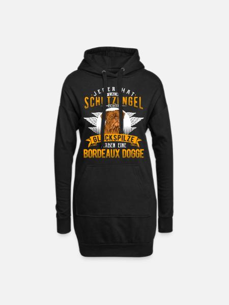 Bordeaux Dogge Hund Geschenk - Hoodie-Kleid - Schwarz