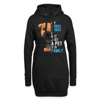Idée cadeau Border Terrier - Sweat-shirt à capuche long Femme - noir - Devant
