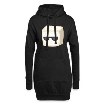 Cute Tofu With Sunglasses Vegan Vegetarian Tofu - Hoodie-Kleid - Schwarz - Vorne