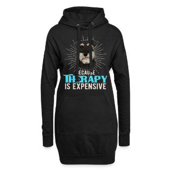 Zwergschnauzer Geschenk - Hoodie-Kleid - Schwarz - Vorne