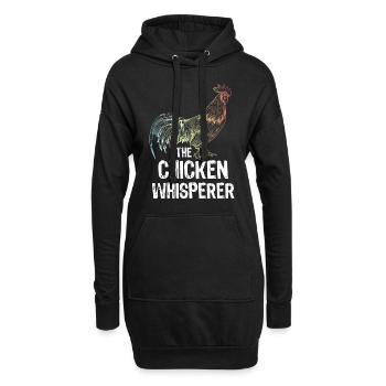 Poulet coq poulets - Sweat-shirt à capuche long Femme - noir - Devant