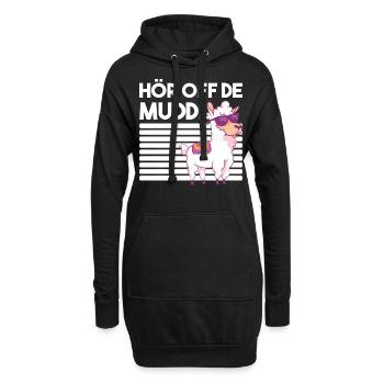 DDR Lama Alpaka Sprüche Geschenk - Hoodie-Kleid - Schwarz - Vorne
