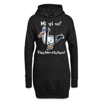 maritime Möwe norddeutsch Sprüche Geschenk - Hoodie-Kleid - Schwarz - Vorne