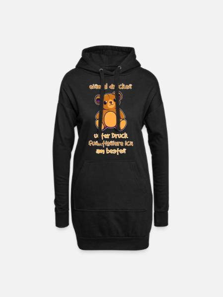 Bärchen Teddy Bär Spruch Geschenkidee - Hoodie-Kleid - Schwarz