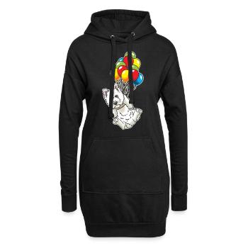 West Highland White Terrier avec ballons Westie - Sweat-shirt à capuche long Femme - noir - Devant