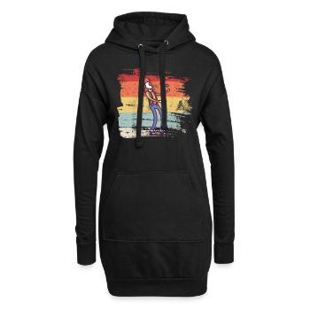 Retro Clown Zirkus - Hoodie-Kleid - Schwarz - Vorne