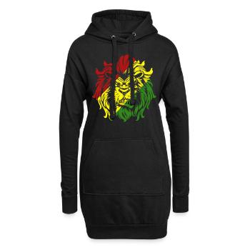 Rasta Lion Roots Reggae Musique Jah Jamaïque cadeau - Sweat-shirt à capuche long Femme - noir - Devant