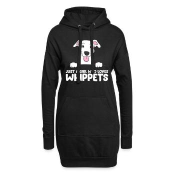 Nur ein Mädchen, das Whippets liebt Niedlicher - Hoodie-Kleid - Schwarz - Vorne