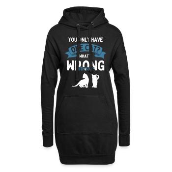 Deux chats rengaine chat ami chat Cat - Sweat-shirt à capuche long Femme - noir - Devant