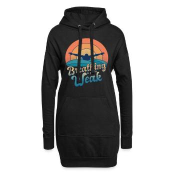 Swimmer Breath Swimming Water Sports Retro Saying - Hoodie Dress - black - Front