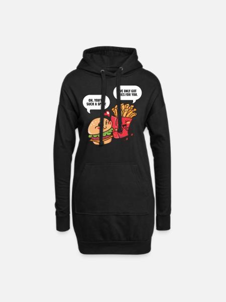 Burger Et Fries Burger cadeau - Sweat-shirt à capuche long Femme - noir
