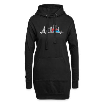 Camping Campeur Cabine de décanter cardiaque - Sweat-shirt à capuche long Femme - noir - Devant