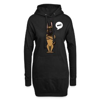 Sturer Malinois Hund Belgischer Schäferhund - Hoodie-Kleid - Schwarz - Vorne