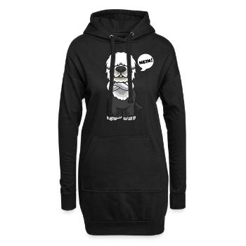 Sturer Old English Sheepdog Hund lustig Hundefan - Hoodie-Kleid - Schwarz - Vorne